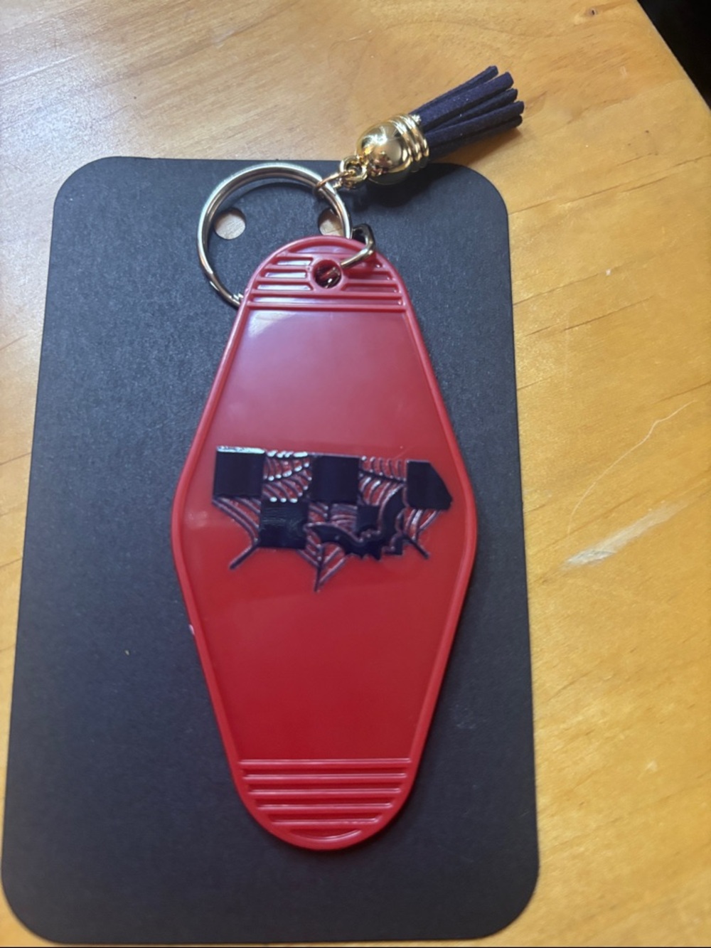 Horror Fandom Vibes Handcrafted Motel Keychain - Picture 2 of 2